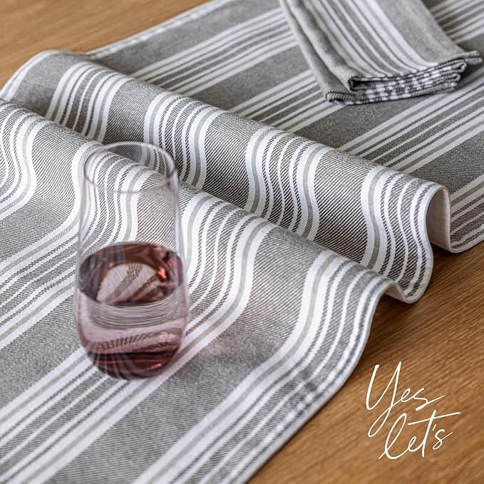 Over&Back 18x108 Woven Striped Table Runner - Image 7