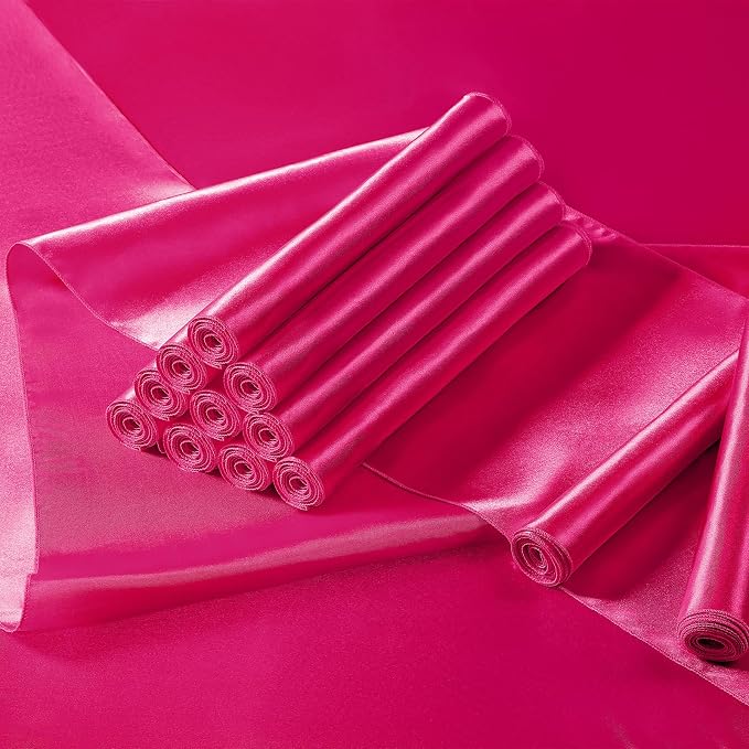 Manyshofu Hot Pink Satin Table Runner 12x72 - Image 3
