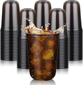 KesaPlan 100 Pcs 16oz Plastic Black Cups, Disposable Wine Cocktail Glasses | by KesaPlan