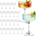 24PCS Plastic Martini Glasses Clear Disposable Coupe Glasses | 10oz, Ribbed & by Unknown