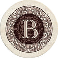Thirstystone Monogram Round Natural Sandstone Coaster 4 Pack | 4" Diameter by Thirstystone