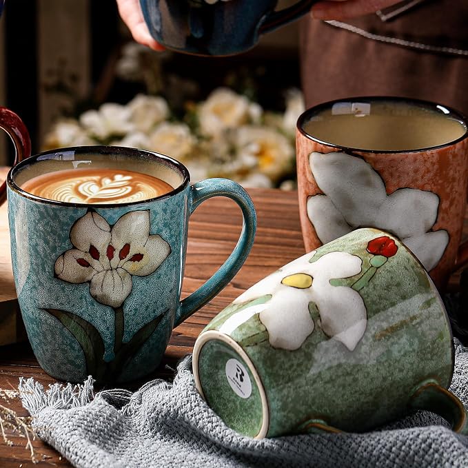 Maxdot 12oz Ceramic Coffee Mugs, Glazing Process Coffee Cup - Image 5