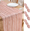 Asee'm 3pcs Dusty Pink Cheesecloth Table Runner Summer 10FT Gauze Rustic | Boho by Aseem