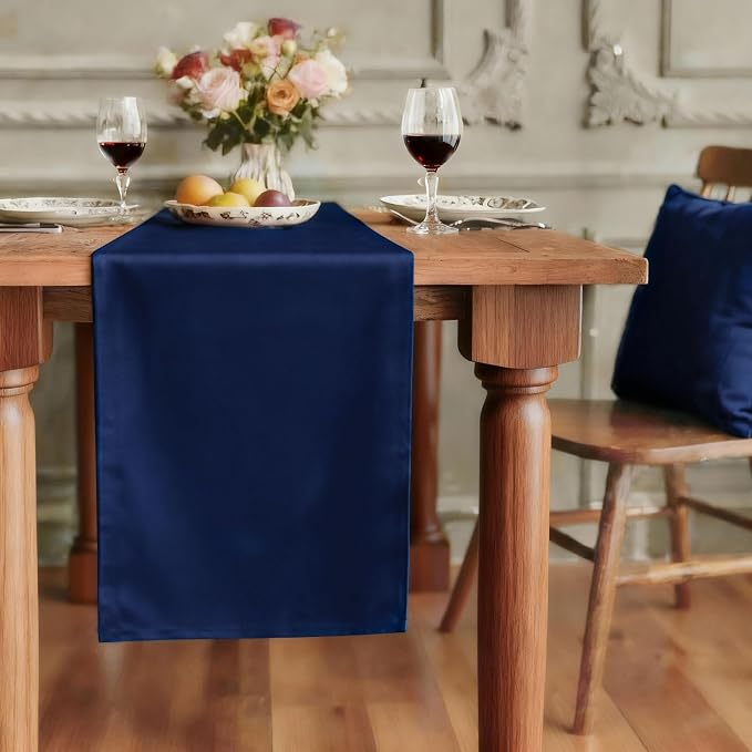 FOLINS&HOME Navy Blue Waterproof Decorative Table Runner 72 Inches Long | by FOLINSHOME