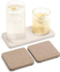 Fluxynara Felt Coasters for Drinks, Mixed Sizes, Oatmeal & Taupe | 8 x 4 and 4 by FLUXYNARA