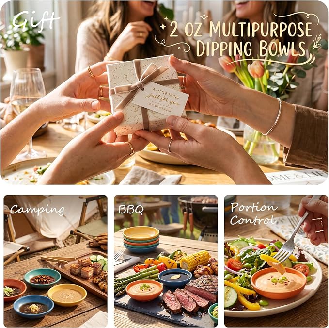 PYRMONT Wheat Straw Dipping Bowls 2 Oz Soy Sauce Dish 8 Pcs Small Bowls - Image 8
