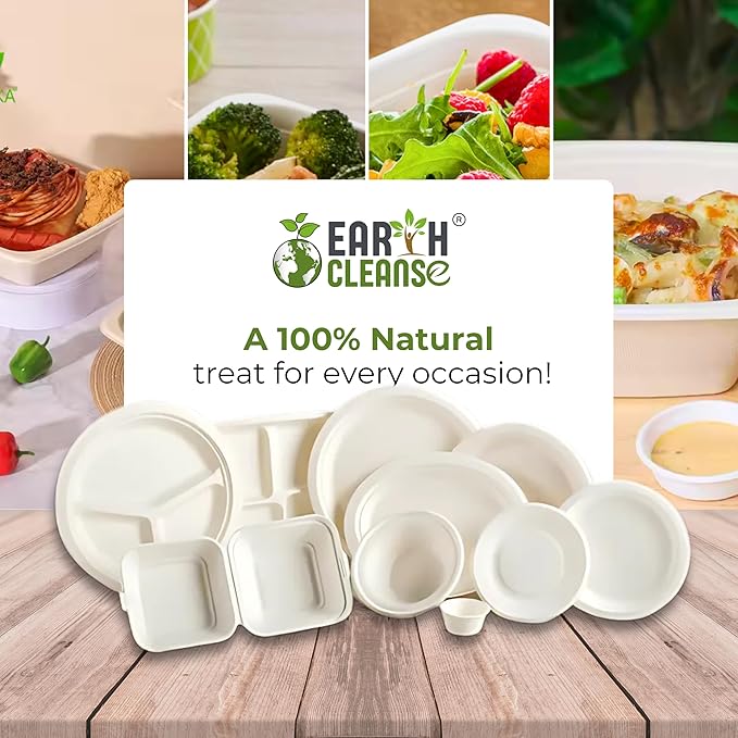8.5 oz Paper Bowls [200 Pack] – Heavy-Duty Disposable Sugarcane Bowls, Made from Bagasse, Microwave & Leak-Resistant – Great for Cereal, Salad, Snacks, and Soups