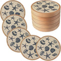 5 Pack Coasters for Drinks Absorbent, 4.3 inches Ocean Beach Woven Coasters for by Eykao