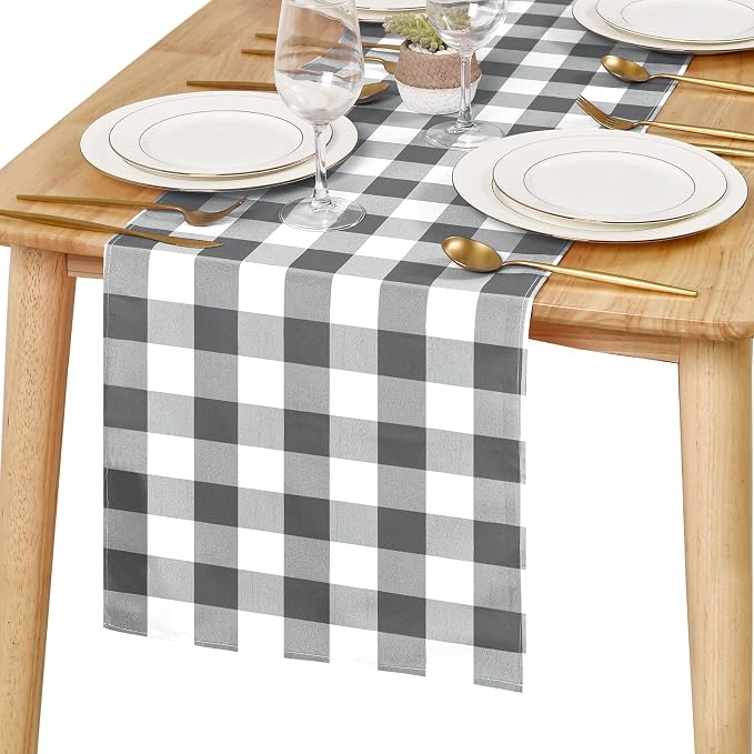 Buffalo Plaid Table Runner, Classic Farmhouse Tabletop Collection, Waterproof by Hiasan