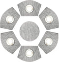 SHACOS Small Round Table Placemats Wedge Placemats with Centerpiece Round Placemat PVC Woven Table Mats Washable (7,Silver Grey)