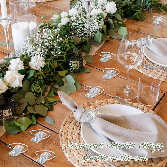 Hotop 250 Pcs Silver Napkin Rings Set - Image 5