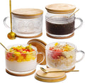 BOICHU Vintage Coffee Mugs Glassware Set of 4-14oz Leak Proof Overnight Oats by BOICHU--Agoodhelperforyou