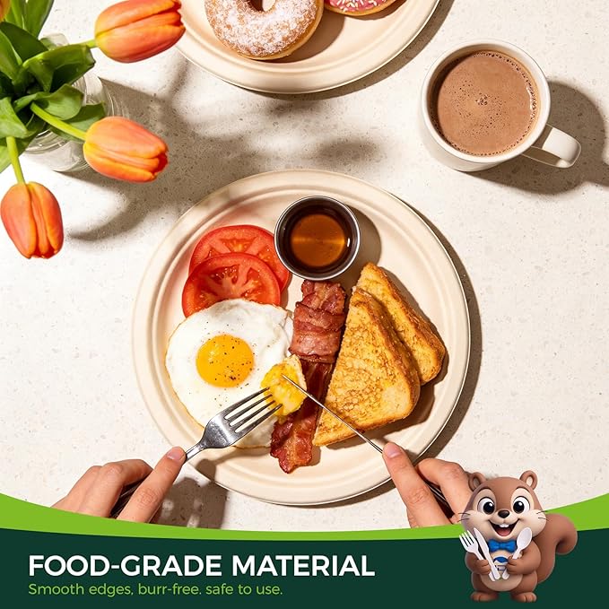 100% Compostable Paper Plates - 10 Inch, Bulk 300 Count - Disposable, Heavy Duty, Biodegradable Plates Made of Bagasse - Eco-Friendly, Large Size (Natural)