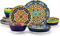 vancasso 16 Pieces Plates and Bowls Set, Bohemian Style Dinnerware Sets Service by vancasso