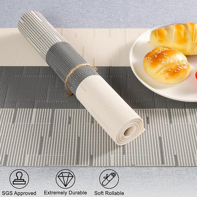 Table Runner 71 Inches Long, Vinyl Woven Farmhouse Table Runners | Washable - Image 2