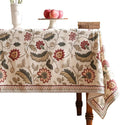 ISAENNE Designer Provence Floral Extra Long Tablecloth Rectangle,Linen Colorful Washable Indoor Table Cloth,Durable Decor Tablecloths for Dining Thanksgiving Kitchen Christmas,63"*110"-Ratina
