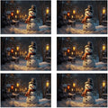 Christmas Snowman Placemats Set of 6, Linen Washable for Christmas, Thanksgiving, Party, and Daily Dining, Decorative Winter Table Mats for 4-6 Person Table