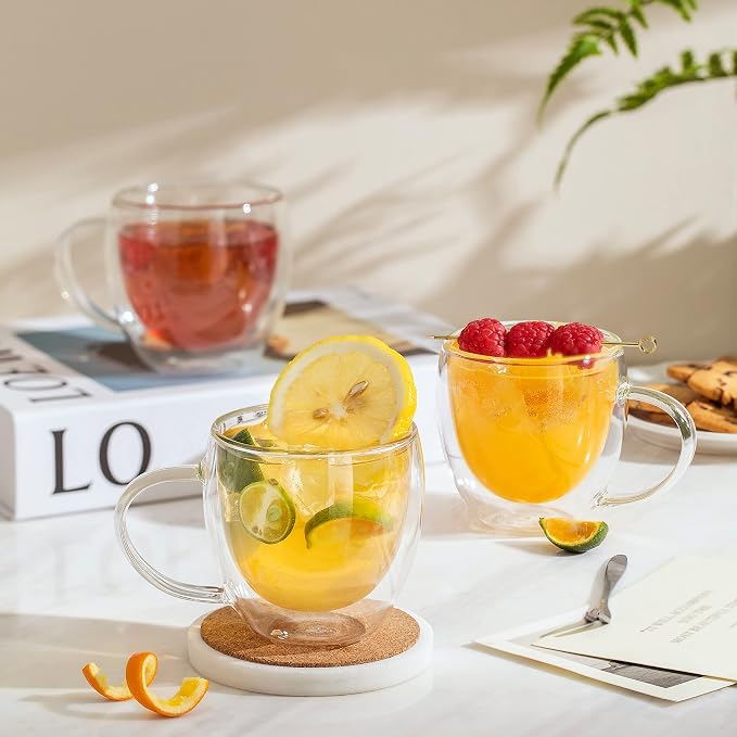 CNGLASS 8.5oz Glass Coffee Mug, Double Wall Insulated Glass Mugs - Image 4