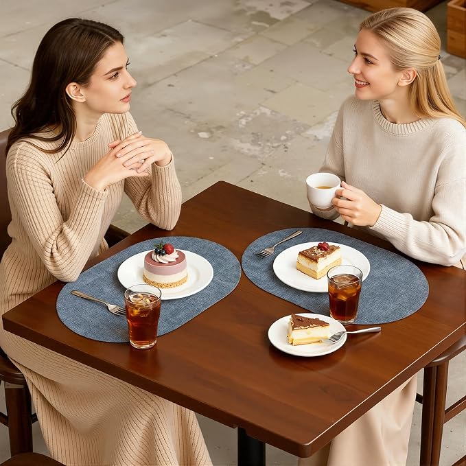 Placemats Set of 8, 11.8 x 17 Inch, Waterproof Wipeable Reversible PU Placemat - Image 7