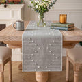 Artoid Mode Grey Farmhouse Rustic Cotton Woven Table Runner, Seasonal Retro by ArtoidMode