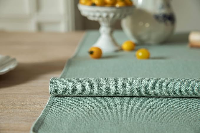 Sage Table Runners 36 Inches Long, Burlap Linen Style Rustic Farmhouse Table - Image 5
