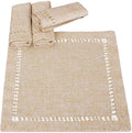 Grelucgo Handmade Hemstitch Beige Cocktail Napkins by Grelucgo
