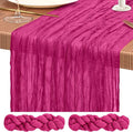 Showgeous 2 Pack Fuschia Cheesecloth Table Runners Boho Wedding Decor | Rustic by Showgeous