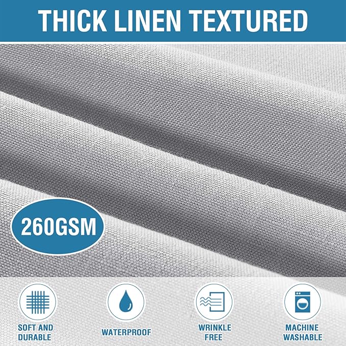 H.VERSAILTEX Linen Textured Table Cloths 54 x 70 Inch Premium Solid Tablecloth Spill-Proof Waterproof Table Cover for Dining Buffet Feature Extra Soft and Thick Fabric Wrinkle Free, Grey