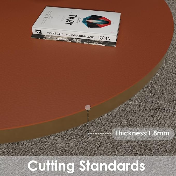 Round Table Cover - Can Be Used On Both Sides Waterproof and Easy to Clean Good Flatness Used for Dining Table(Brown+Gray Dia.48Inch)