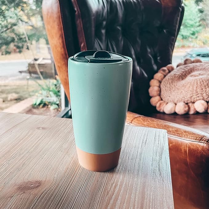 Mora Double Wall Ceramic Coffee Travel Mug - Image 5
