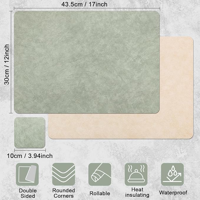 Vinyl Placemats Set of 4, Dual Sided Place Mats - Image 9