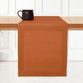 D'Moksha Homes Linen Rust Table Runner 90 Inches Long - 100% Pure Linen 14 x 90 Inch Table Runner for Dining, Spring, Easter - Machine Washable
