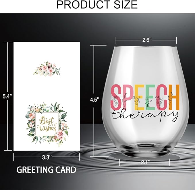 AGMDESIGN Funny Speech Therapy Wine Glass Speech Therapy Gifts, SLP Gift Cups - Image 2