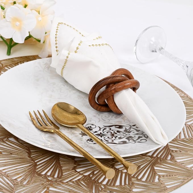 Wooden Napkin Rings, rustic farmhouse style, everyday dining, handcrafted - Image 5