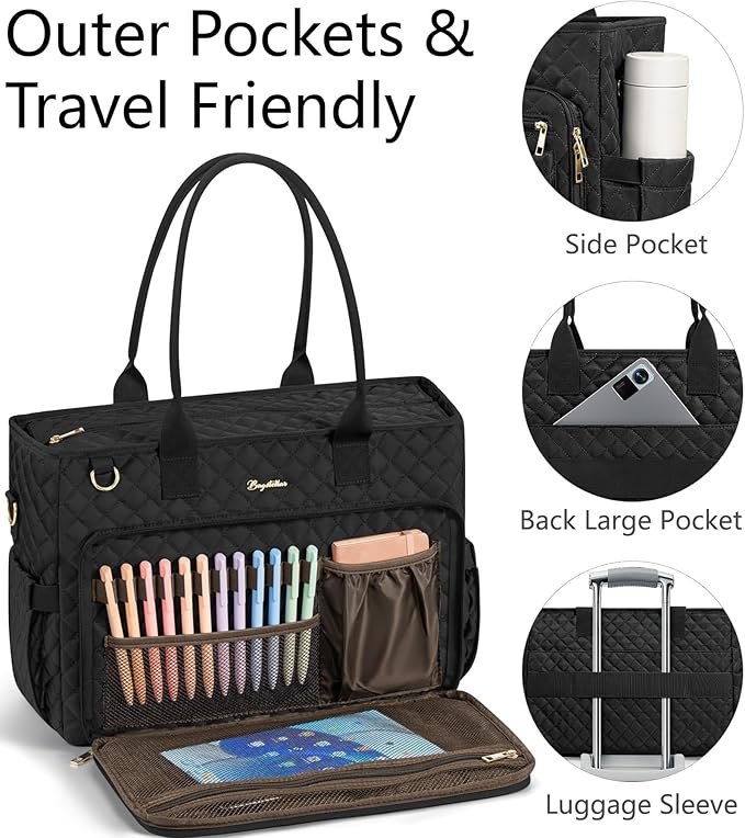 Bagstellar Teacher Tote Bag for Women, 15.6" Laptop Work Tote Computer Bag | - Image 6