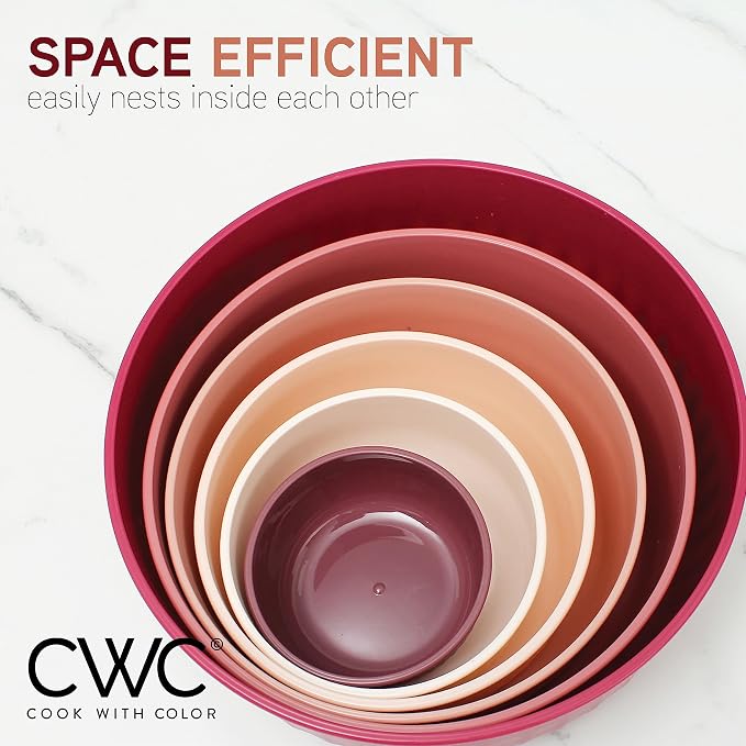 COOK WITH COLOR Prep Bowls with Lids- Wide and Deep Nesting Plastic Small - Image 4
