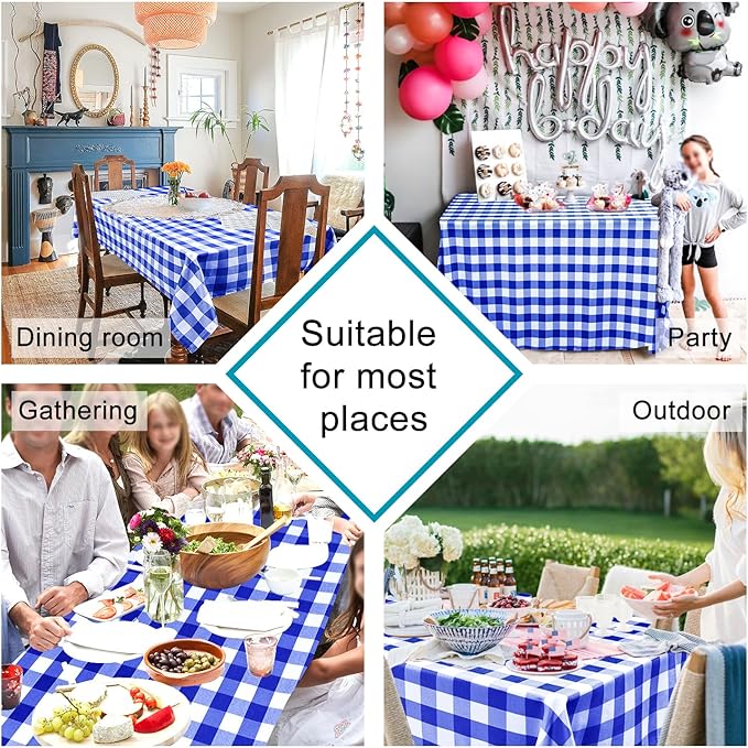 Checkered Tablecloth Square, 30 x 30 Inch - Image 2