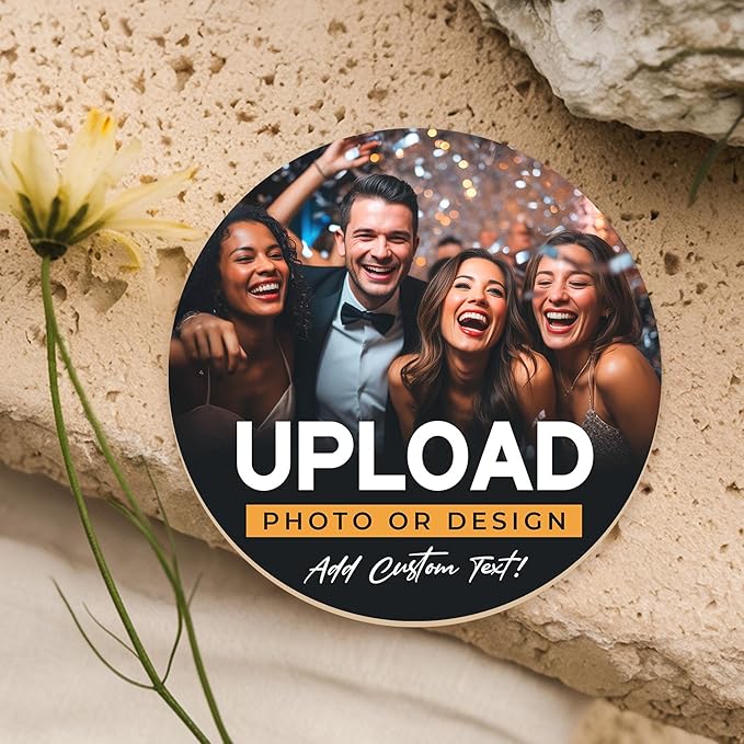 20 Pack, Personalized Drink Coasters, Custom Cardboard Coasters with Photo and Text, Design Your Own Coaster for Events, Parties, Bars, and Unique Gifts, 3.95" Round