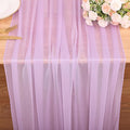 10FT Lavender Chiffon Table Runners 30x120 Inches Boho Fabric Sheer Table Runner by SAJOO