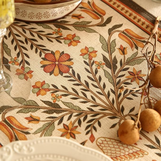 bilin gaier Designer French Linen Table Runner, Floral Pattern, Dining Table - Image 3