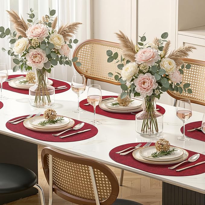 Placemats Set of 8, 11.8 x 17 Inch, Waterproof Wipeable Reversible PU Placemat - Image 9