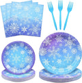 96 Pieces Snowflake Winter Party Supplies Set by GistomeHome