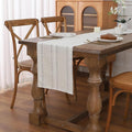 Gernaice Boho Table Runner, Rustic Cotton Linen Farmhouse Table Runners by Gernaice