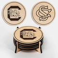 LazerEdge South Carolina Gamecocks Wooden Coaster Set - Maple Wood - Officially Licensed Product - 4-Pack