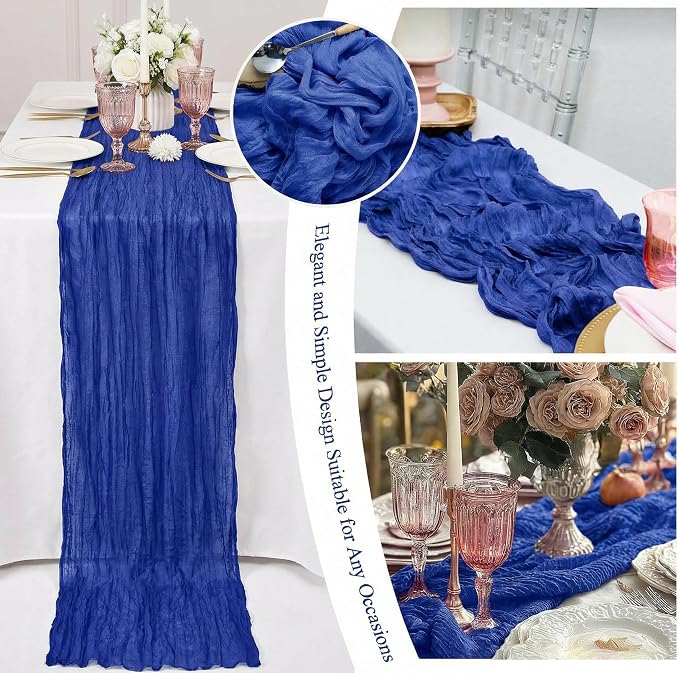 8 Packs Cheesecloth Table Runner 10FT Long Boho Gauze Fabric Table Runner - Image 2