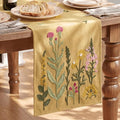 Artoid Mode Light Camel Soft Chain Embroidery Wild Floral Spring Table Runner by ArtoidMode