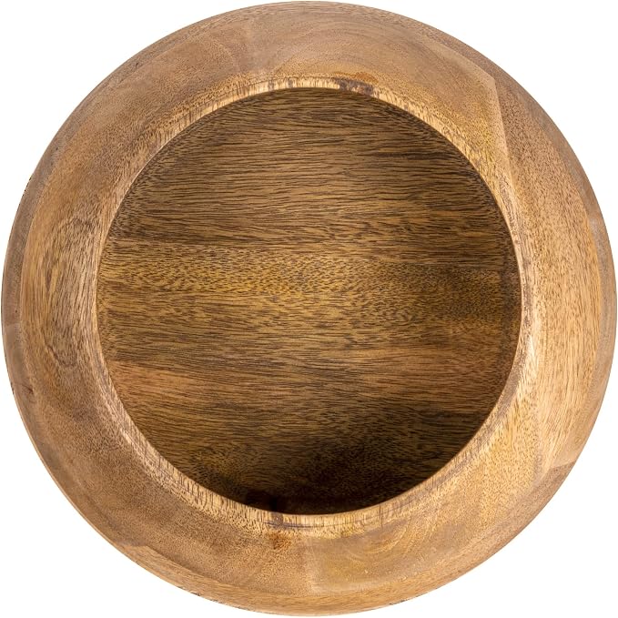 Bloomingville Modern Round Wood Bowl, Natural Finish - Image 3
