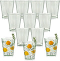 12 PCS Plastic Ribbed Drinking Glasses Green 10oz Vintage Ripple Stemless Wine by SHIQIKEJIPTY