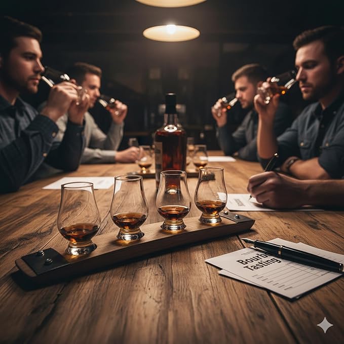 Premium 4 Glass Whiskey Flight/Dark Walnut/No Glasses