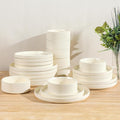 Ceramic Dinnerware Set for 8, 24-Piece Plates and Bowls Set | Lightweight by TheTerra
